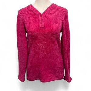 AZ Jean Company Hot Pink Long Sleeve Peplum Babydoll Top Juniors Sz XL